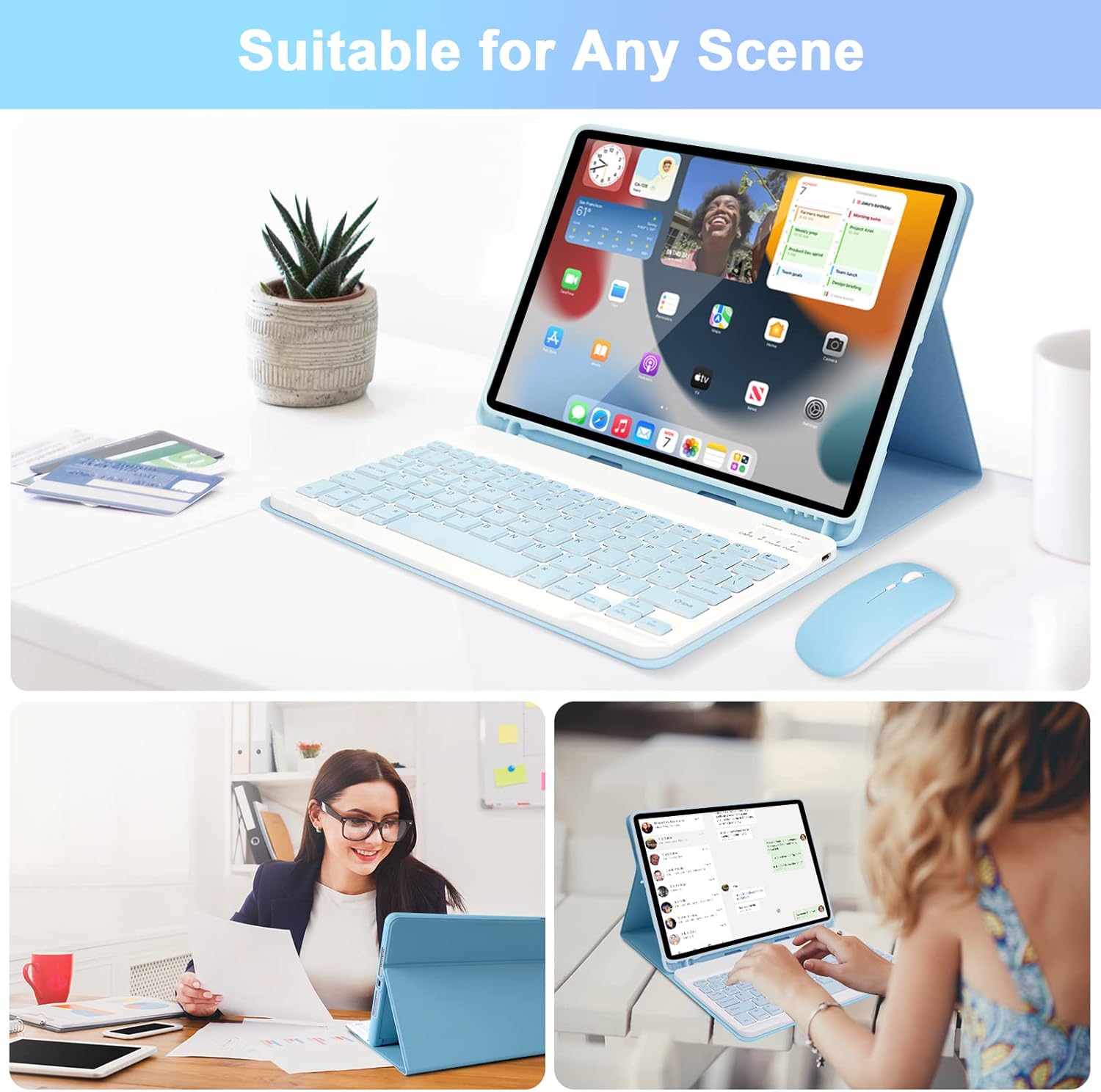 LAMA Wireless Keyboard Case with Mouse for iPad Air 4th/5th Generation & iPad Air 11" M3/M2 (2025/2024), Detachable Case with Keyboard with Pencil Holder for 11 inch iPad Pro (4th/3rd/2nd/1st Gen)