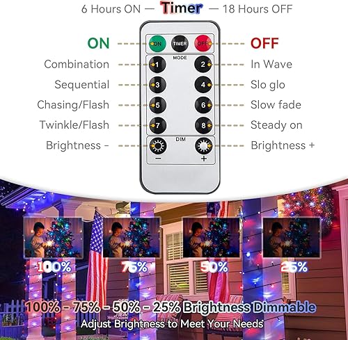 Miniatura 4 de Sukesou Guirnalda de luces para el día de San Patricio 33 pies 100 luces LED para interiores y exteriores impermeable control remoto temporizador 8