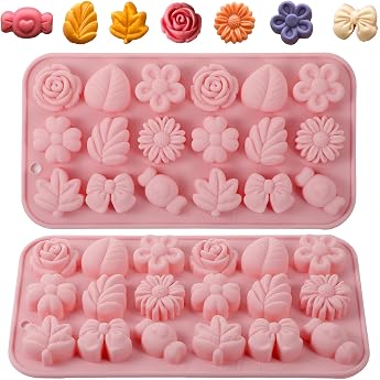 Silicone Moulds Casting Moulds 2 Pieces Flower Silicone Soap Mould in Flower Shape Chocolate Mould Silicone Butterfly and Ties Silicone Moulds 3D DIY Silicone Mould Candles Casting Moulds Rose Flower