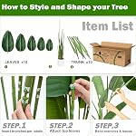 Artificial Bird of Paradise Tree 5ft - Faux Banana Leaf Palm Plant with White Planter, Lifelike Large Silk Floor Tree for Indoor Outdoor Modern Decor, Home Living Room Office Housewarming Gift