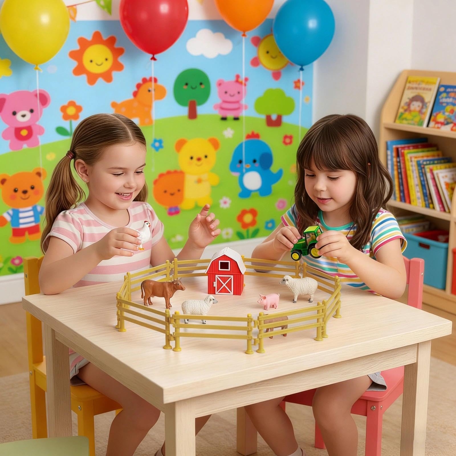 100 Piezas Vallas de Juguete para Animales Mini Valla de Plástico Accesorios Caballos Juguetes para Niños a Partir 3 Años, Actividades Padres e Hijos, Juego Mini Valla Bricolaje