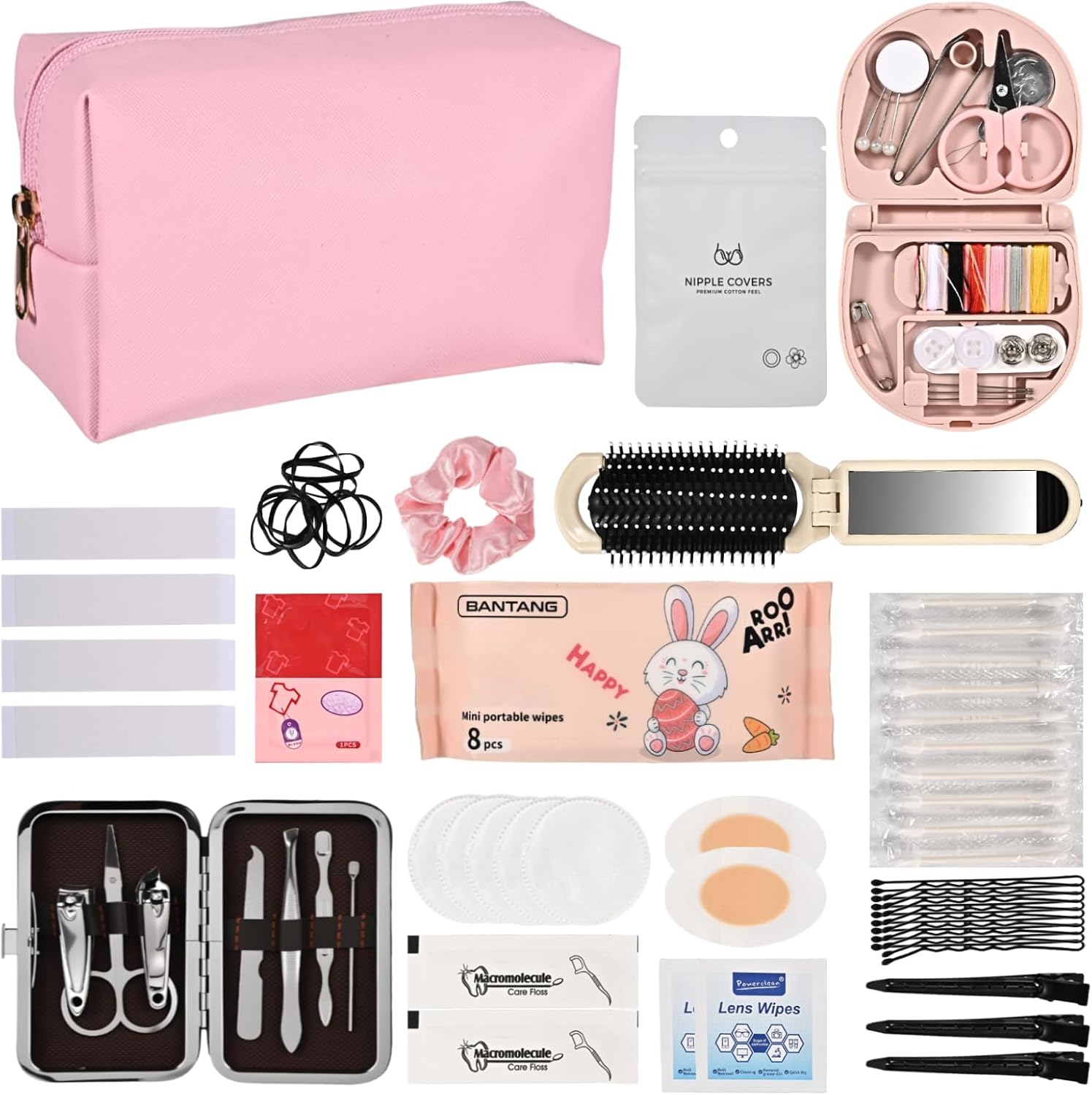 Bridal Emergency Kit for Wedding Day, Wedding Essentials Supplies Emergency Kit for Women, Must-Have 40+ Essentials Travel Kit with Makeup Bag
