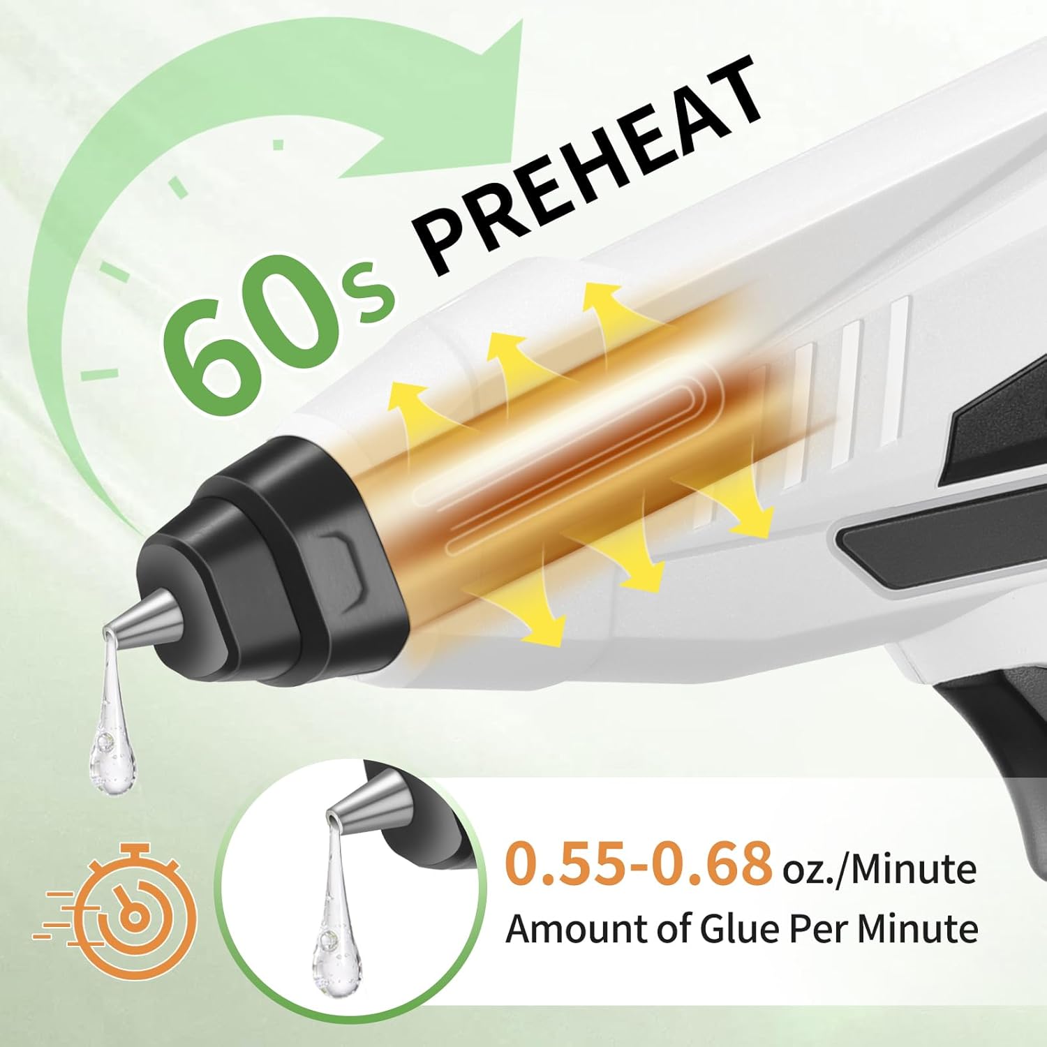 Hot Glue Gun: 100W Heavy and Duty Glue Gun - Hands Free Professional Hot Glue Gun with Foot Rest for Professional DIY & Industrial Use, Arts, Home Repair, 20PCS 0.28'' Glue Sticks