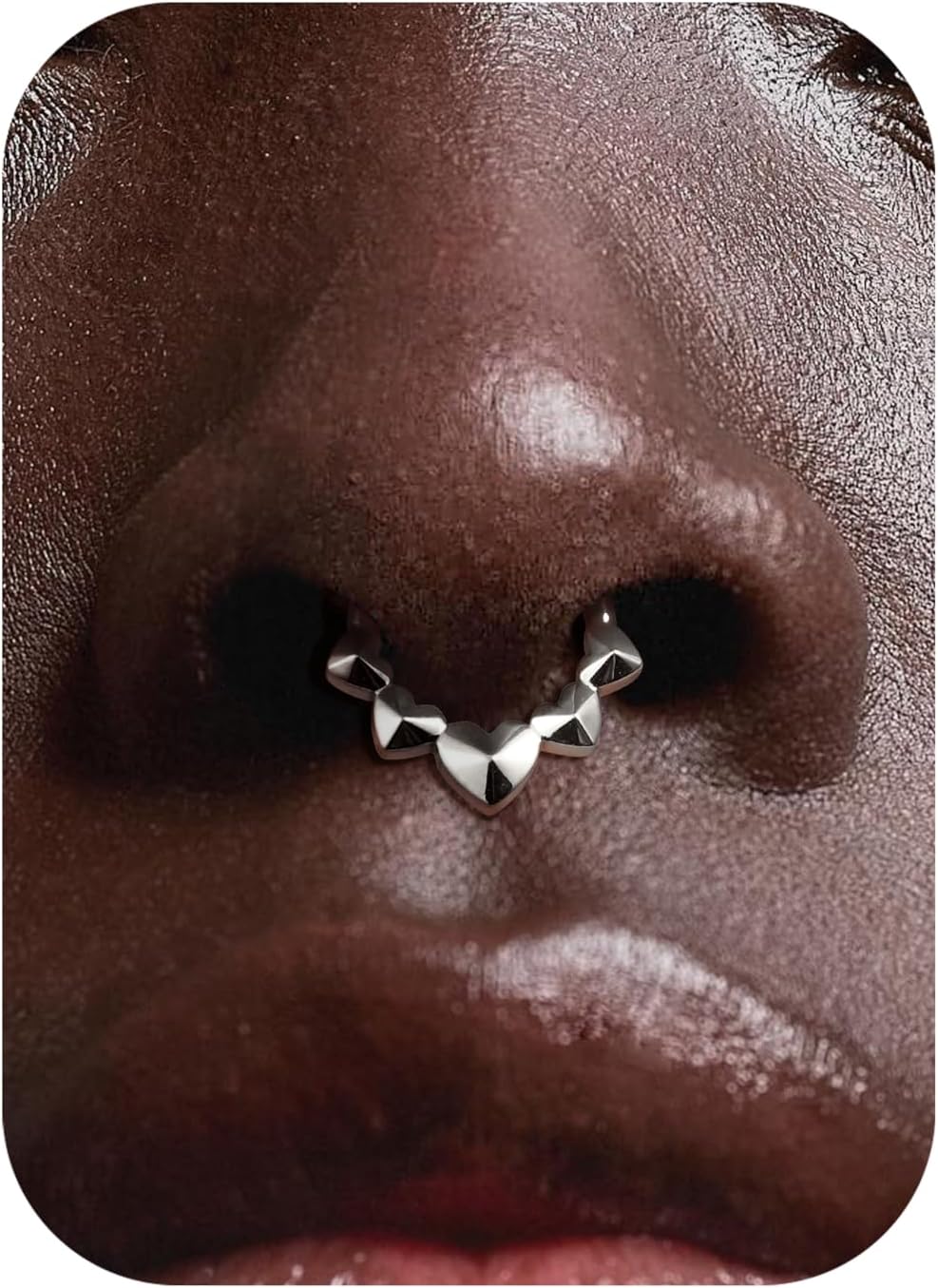BodyBonita Spike 16G Septum Rings - 316L Stainless Steel Nose Rings Hoops for Women Men Helix Piercing Jewellery Tragus Daith Conch Cartilage Hoop Earring 14K Gold Plated/Silver 8 mm/10 mm