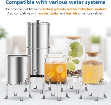 Beverage Dispenser Replacement Spigot, Stainless Steel Water Dispenser Replacement Faucet Compatible with Berkey Water Filter Systems & Other Gravity Filter Tank