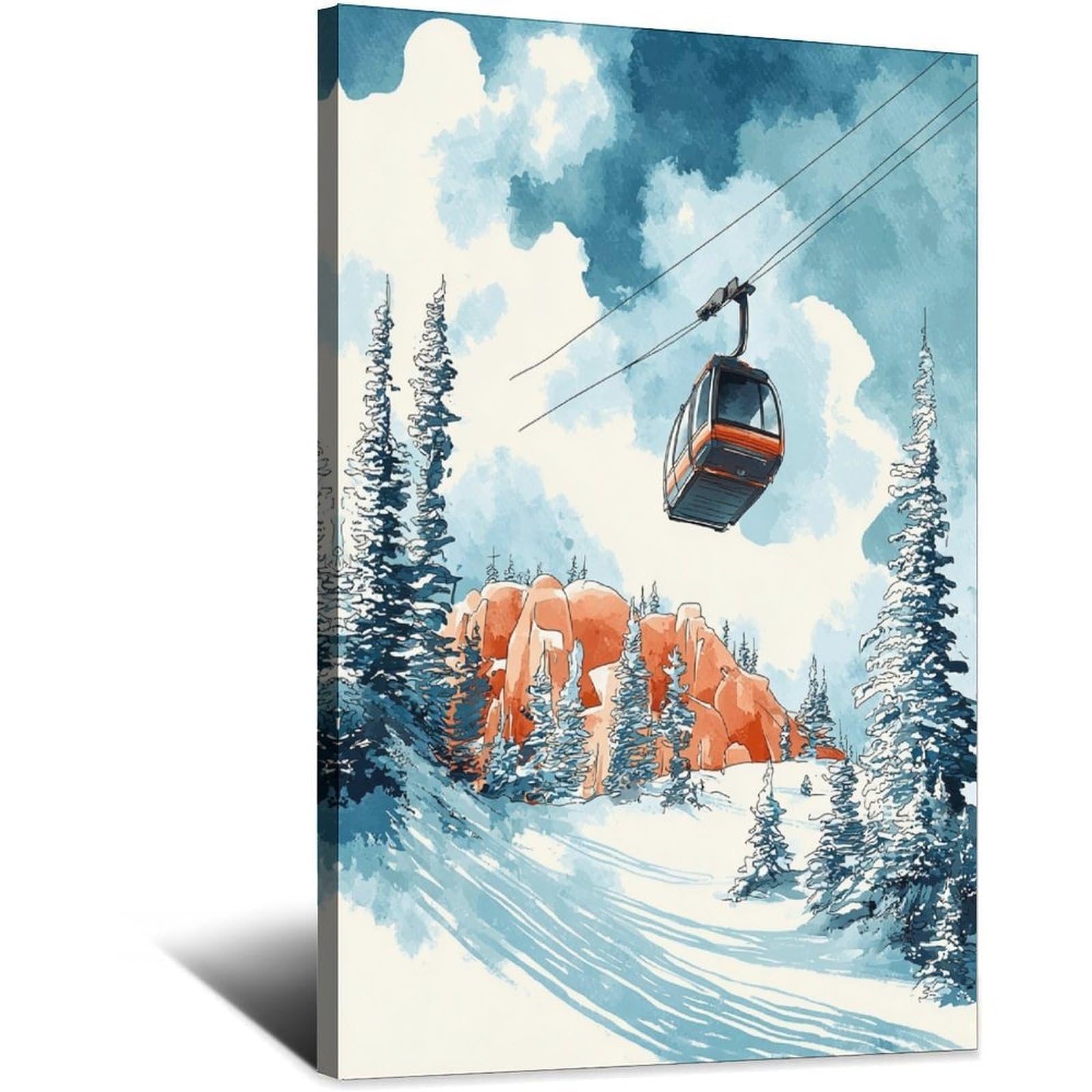 Snowbird Utah Ski Posters 24x36inch(60x90cm) Vintage Watercolor Canvas Art