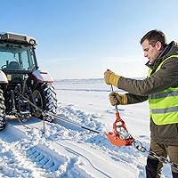 Vista 35 de VEVOR Extractor de cuerda de 3/4 Toneladas (1,653 lbs) de capacidad de tracción, con 30.5 m de cuerda de 1.5 cm de diámetro, 2 ganchos, cabrestante