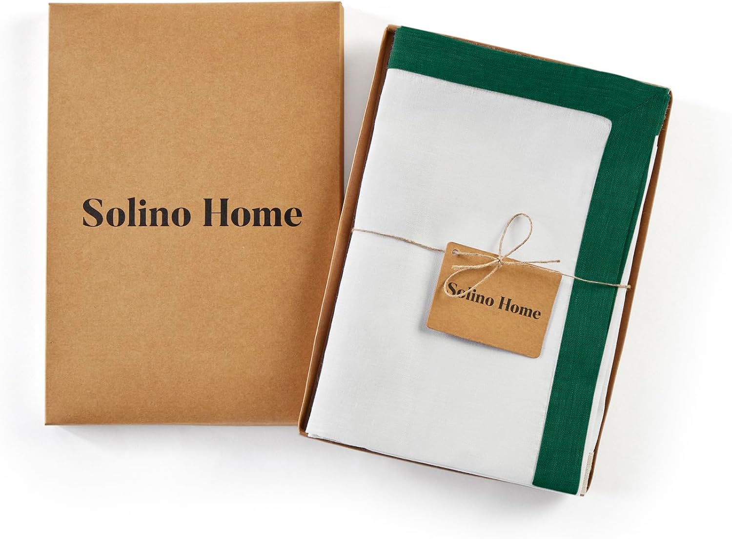 Solino Home Linen Napkins Set of 4-100% Pure Linen Rainforest and White Dinner Napkins Cloth 20 x 20 Inch for Winter, St Patricks Day - Classic, Handcrafted and Machine Washable - Image 3