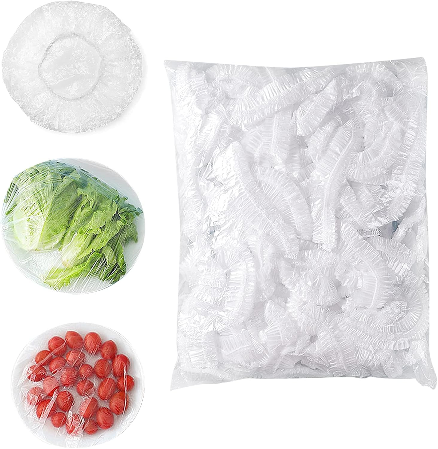 100PCS Bowl Covers, Food Cover Dish Covers, Elastic Stretch Food Storage Lids, BPA-Free Plastic Wrap for Sourdough Proofing Meal Prep Fresh Keeping-image-2
