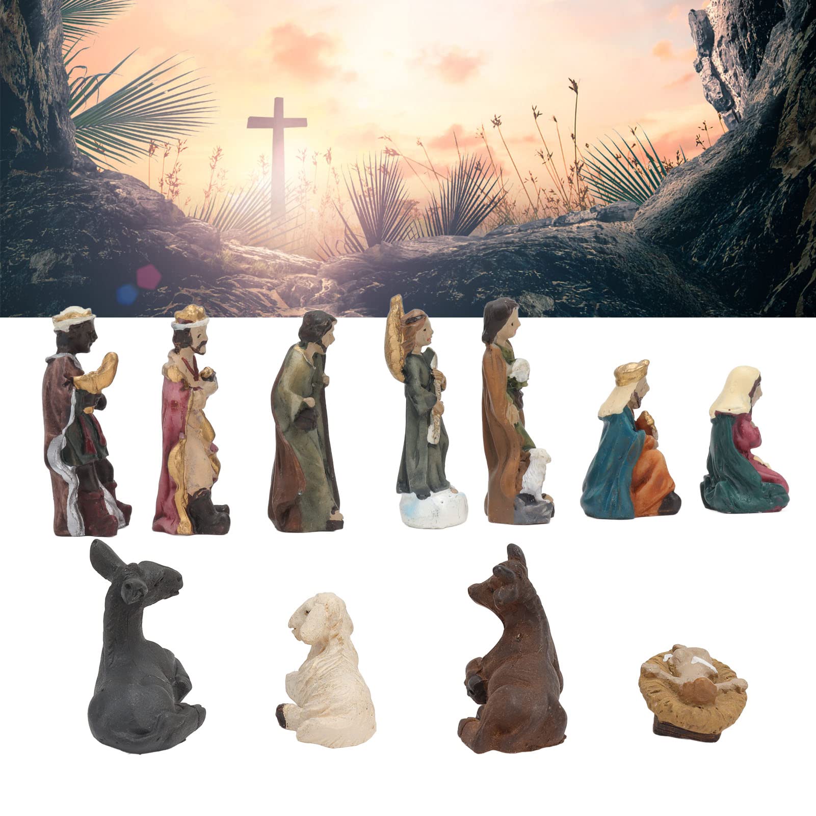 Christmas Resin Nativity Sets, Nativity Sets 11 Pcs for