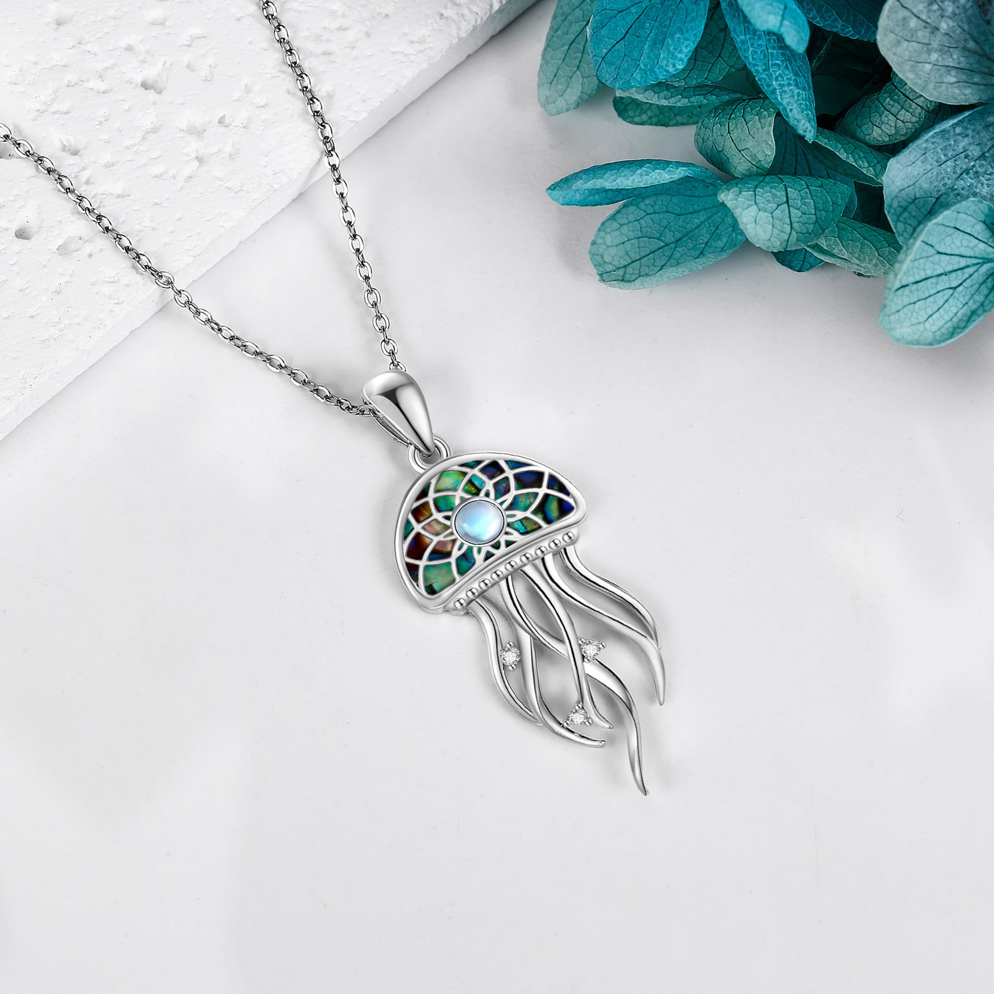 Kette Silber 925 Oktopus/Hammerhai/Quallen/Schildkröten/Seestern Anhänger Halskette Ozean Schmuck Geschenke für Damen