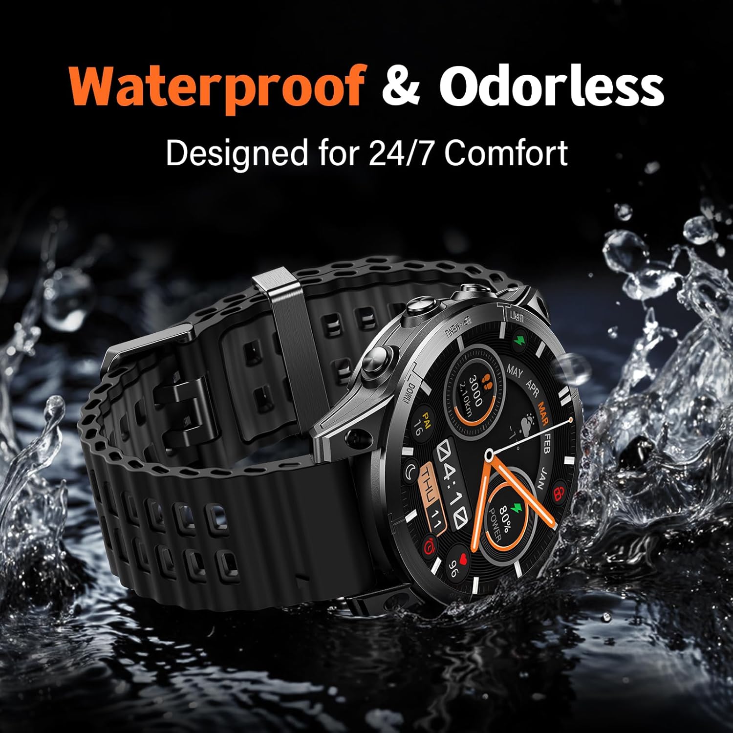 Quickfit 26mm Watch Bands for Garmin Fenix 8 51mm/7X/6X/5X, Sports Ocean Silicone Bands Compatible with Garmin Fenix 8 Pro 51mm/7X Pro/6X Pro/5X Plus/3/3HR/Descent MK1/MK2i Smartwatches - Image 4