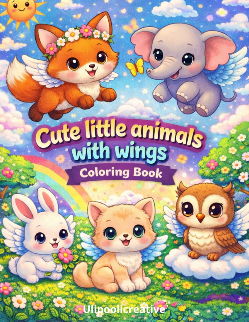 Cute Little Animals With Wings: Coloring Book