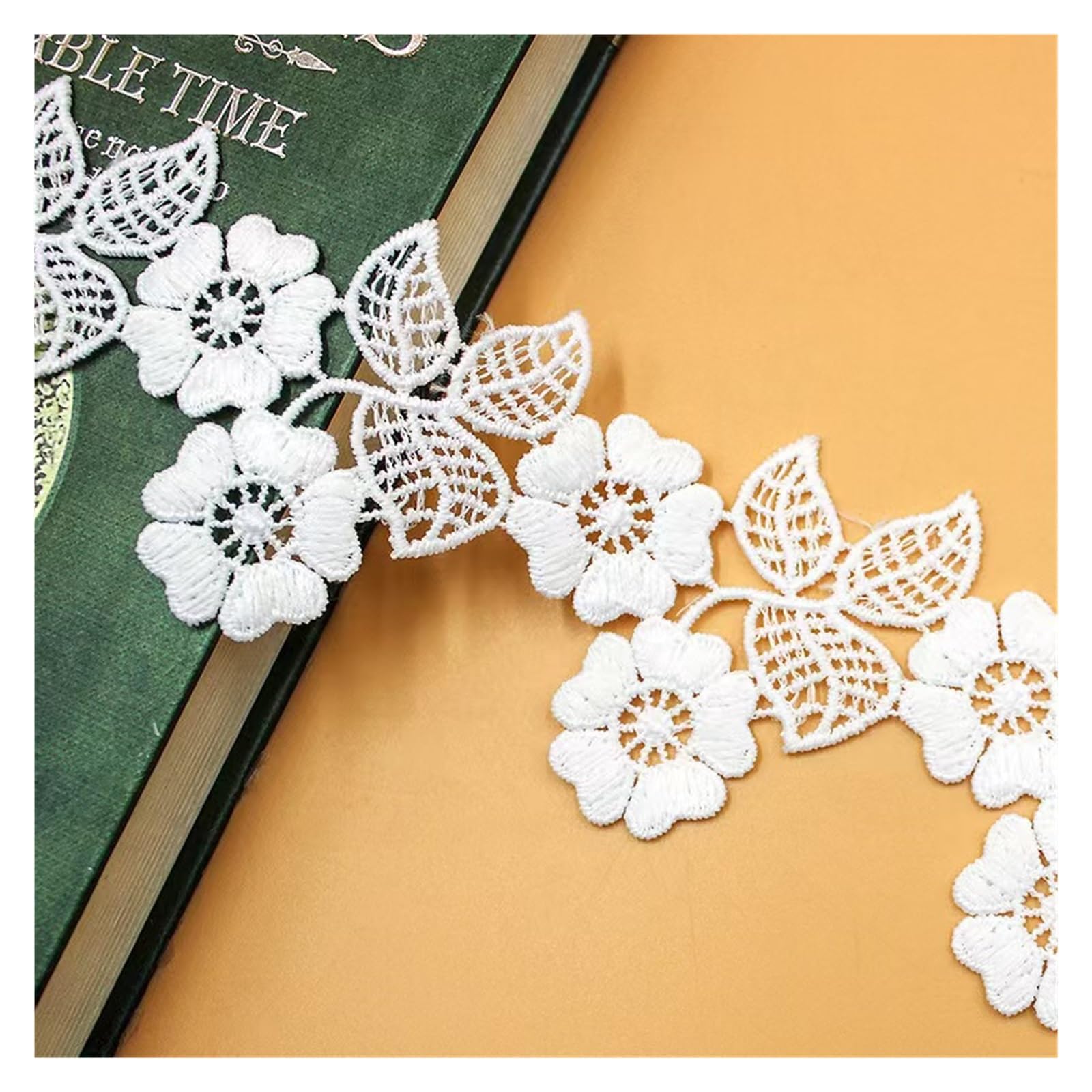Koronkowe wykończenie, tkanina koronkowa, obramowanie koronki, projekty szycia, zasłony ślubne, dekoracja, scrapbooking (biały)