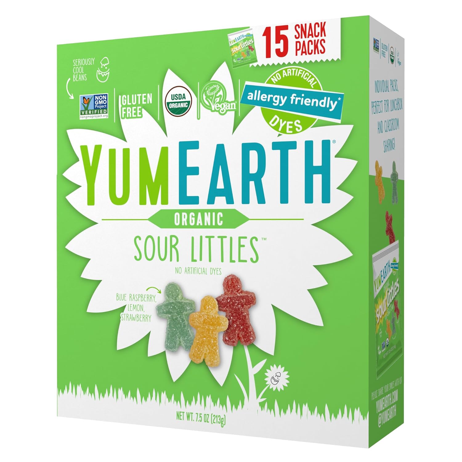 YumEarth Easter Organic Sour Littles Chewy Candy - Allergy Friendly, No Artificial Dyes, Non GMO, Gluten Free, Vegan Candy Snacks - 15 Count