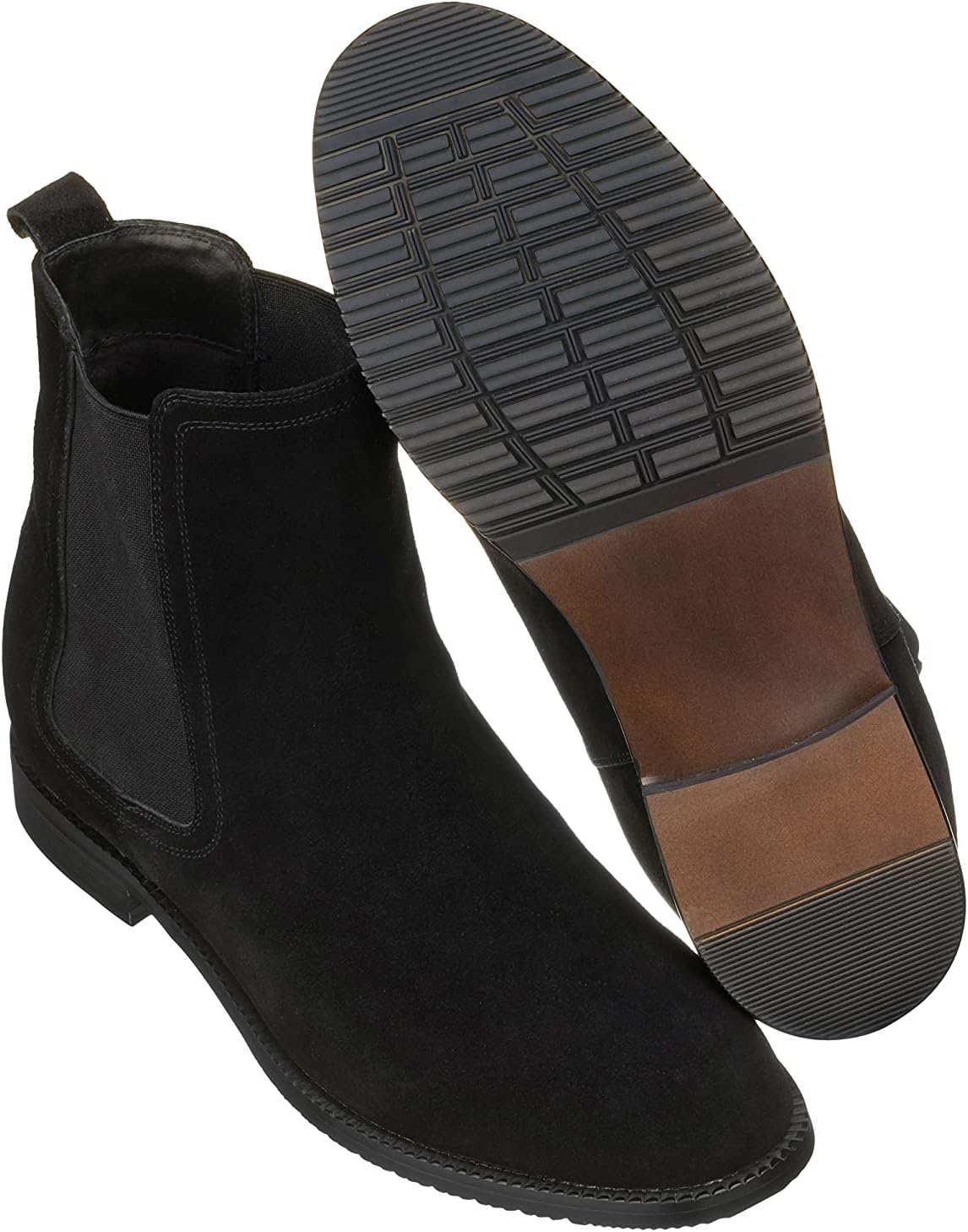 CALTO Men's Invisible Height Increasing Elevator Shoes - Black Suede Leather Slip-on Chelsea Boots - 2.9 Inches Taller - K33090 - Size 9 D(M) US - Image 5