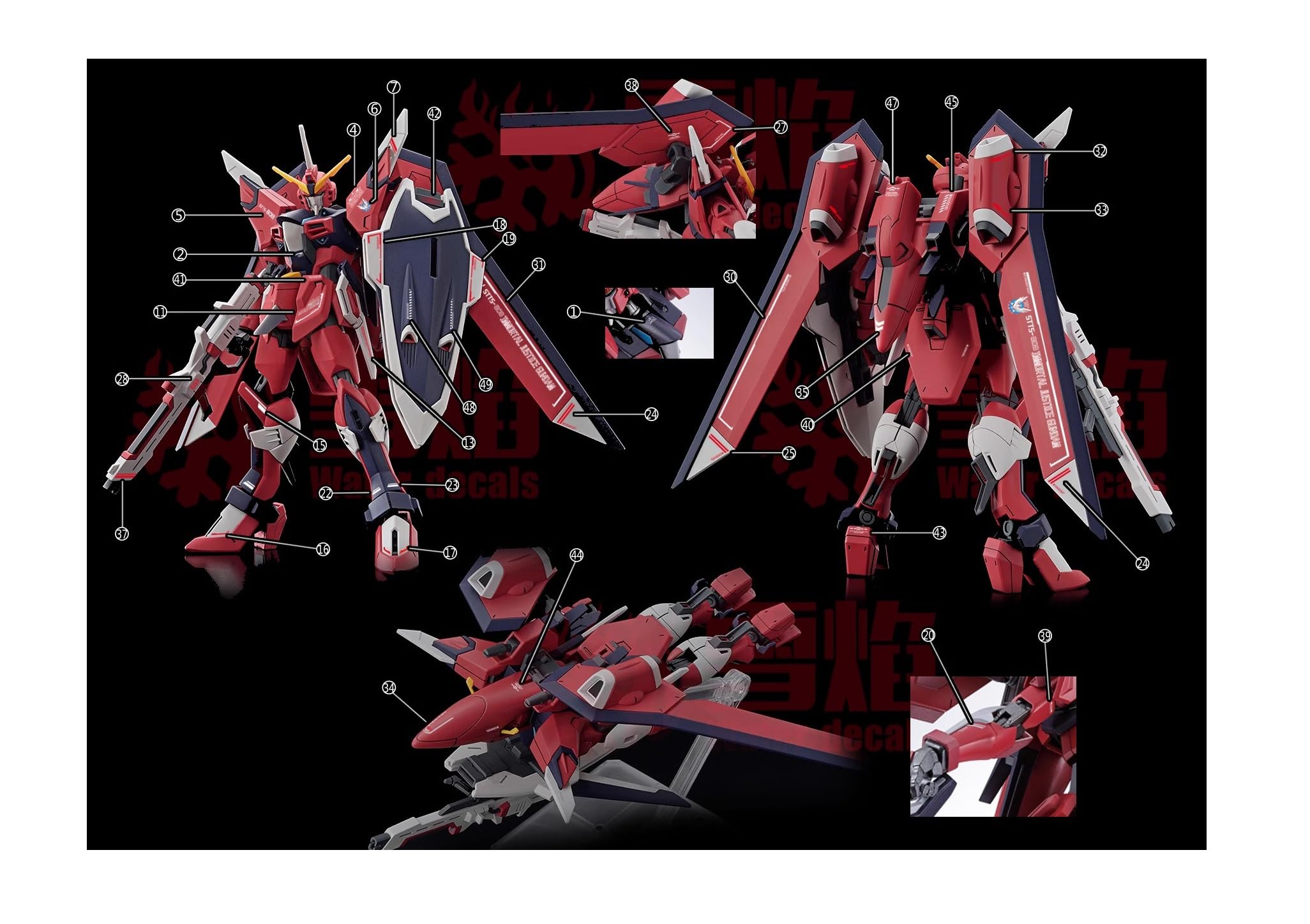 Amazon | HG イモータルジャスティスガンダム デカール 蛍光 水転写式