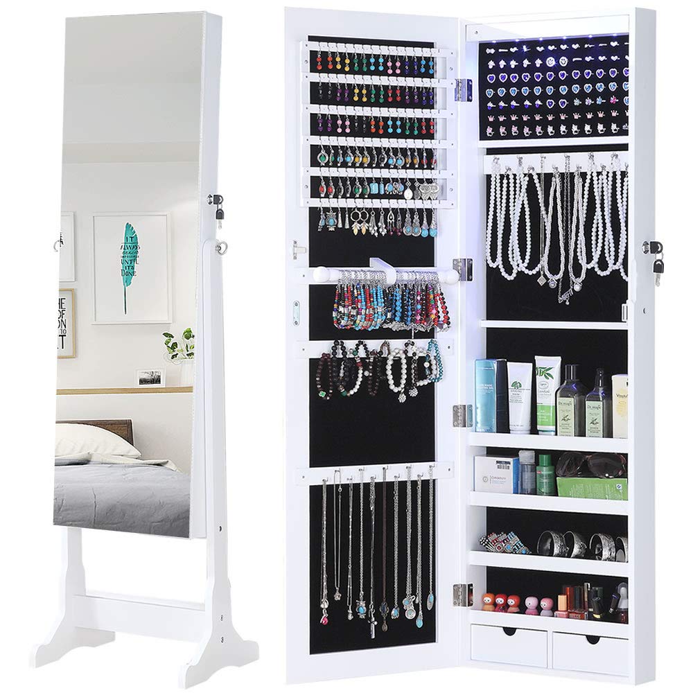 GISSAR Jewelry Organizer Full Length Mirror Jewelry Standing