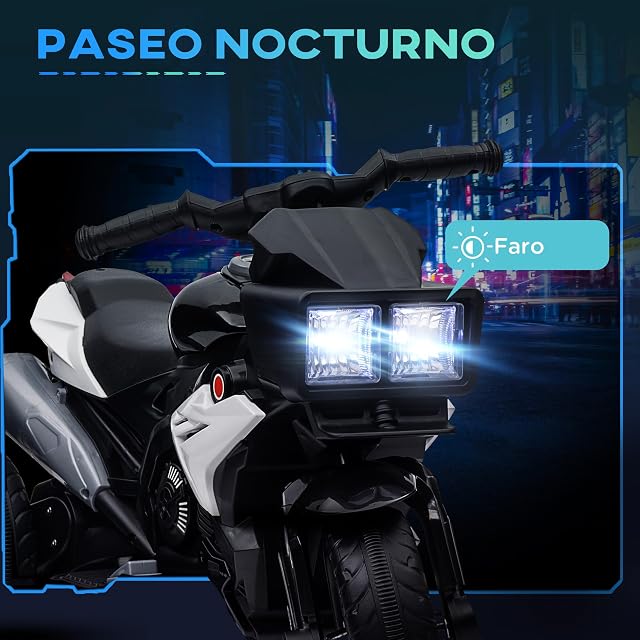 Foto 4 de 8 de HOMCOM Moto Eléctrica para Niños Moto de Batería 6V +3 Años Negro