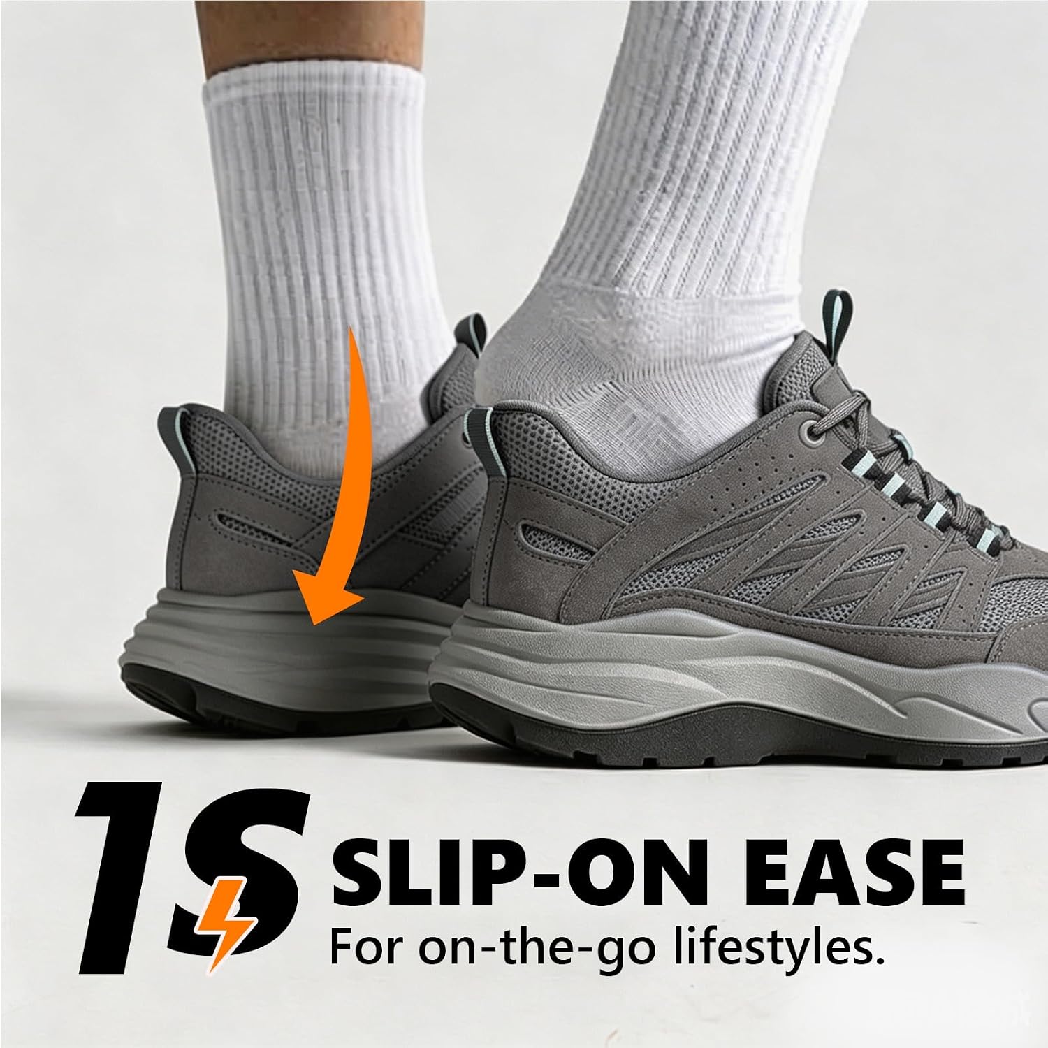 Women's Athletic Walking Sneakers, Suede Upper with Mesh Panels, Lace-Up Sport Shoes with PU and TPR Sole