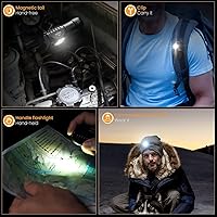 Vista 7 de Linterna para la cabeza LED Sofirn recargable, HS10 de 1100 lúmenes con ángulo recto, linterna con CRI alto de 90, LED LH351D, luz de cabeza potente