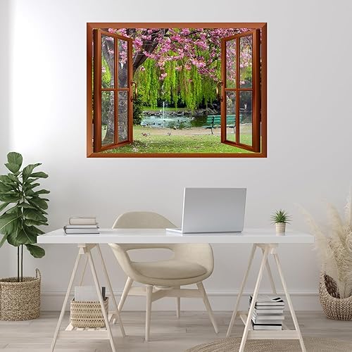 wall26 Mural de pared extraíble con flor de cerezo en primavera, 24 x 32 pulgadas