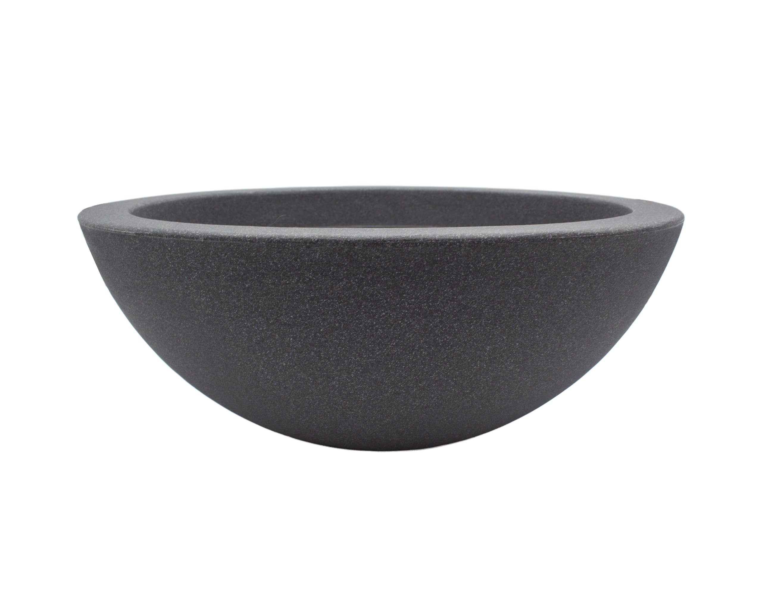 XXL Pflanzschale Anthrazit Ø 52cm Höhe ca. 20 cm - Pflanzkübel Pflanztopf - Brunnenschale für Miniteich - Kunststoff mit Stein-Optik - Abfluss möglich - Blumentopf Grabschale