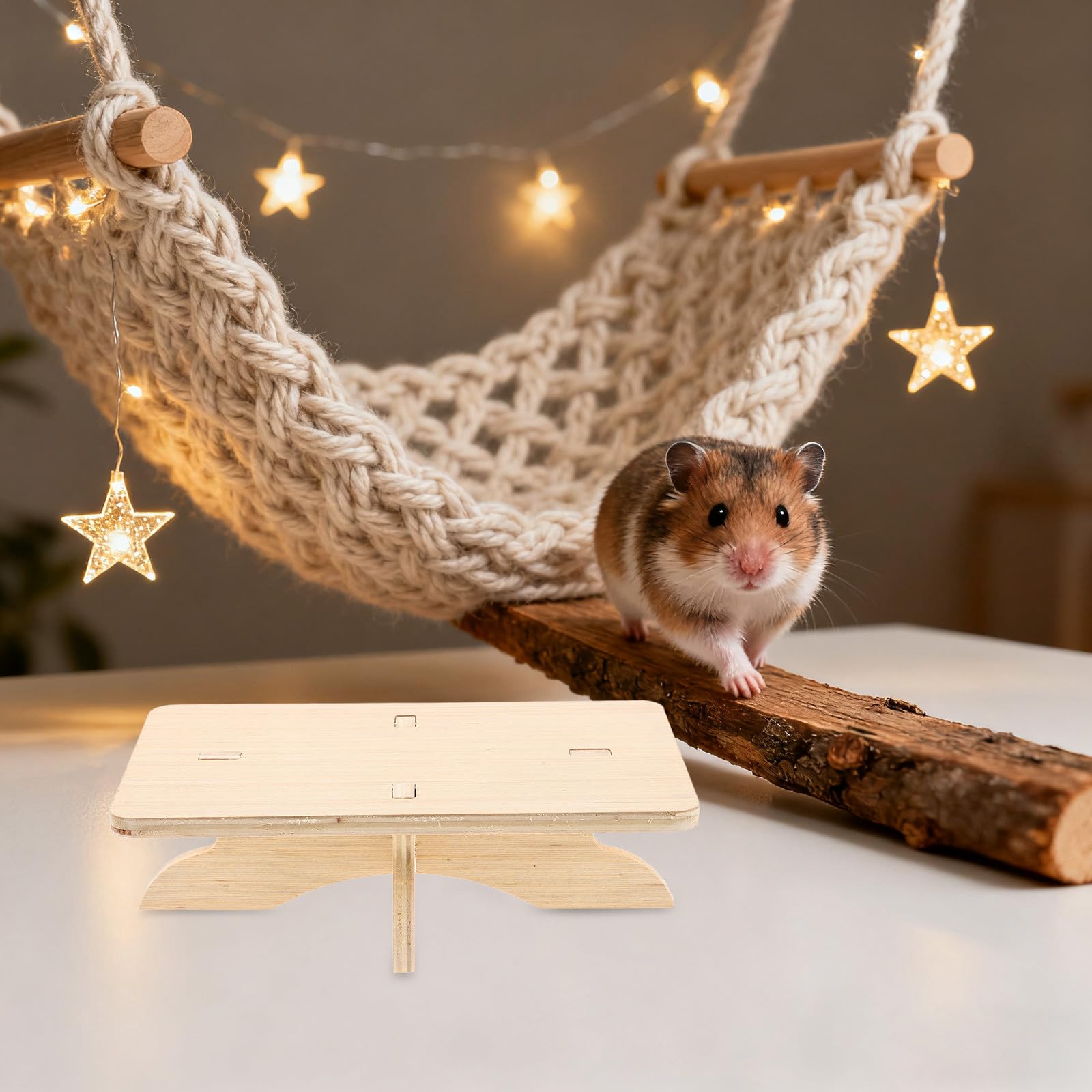 Spielplattform aus Holz für Hamster – Spielplattform aus Holz für Kleintiere – Käfigzubehör für Zwerghamster und andere Kleintiere, 20 x 12 cm