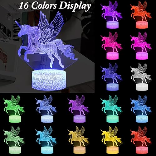 Miniatura 2 de Miisong Luces nocturnas 3D, lámparas LED de ilusión de bicicleta de 16 colores intercambiables con control remoto, cable USB, el mejor regalo de