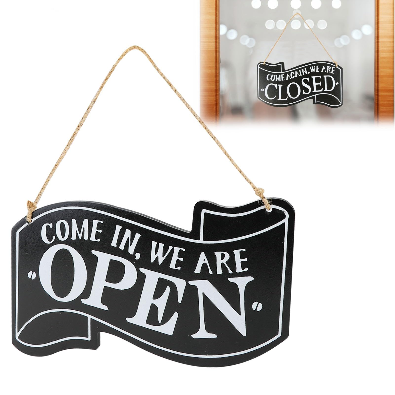 Tuxedo Accessories Double-Sided Open Closed Sign - Wooden Hanging ...