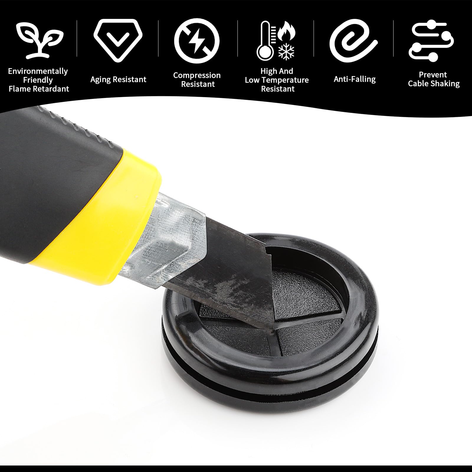 Nuts OT nuts 5 stuks carrosseriepluggen 50 mm zwarte rubberen doppen kabeldoorvoer waterdicht rond dubbelzijdige doorvoerpluggen voor kabelbescherming