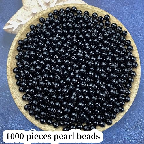 Miniatura 3 de 1000 cuentas de perlas para manualidades, perlas sueltas de 0.236 pulgadas (0.236 in), cuentas espaciadoras redondas para aretes, pulseras,
