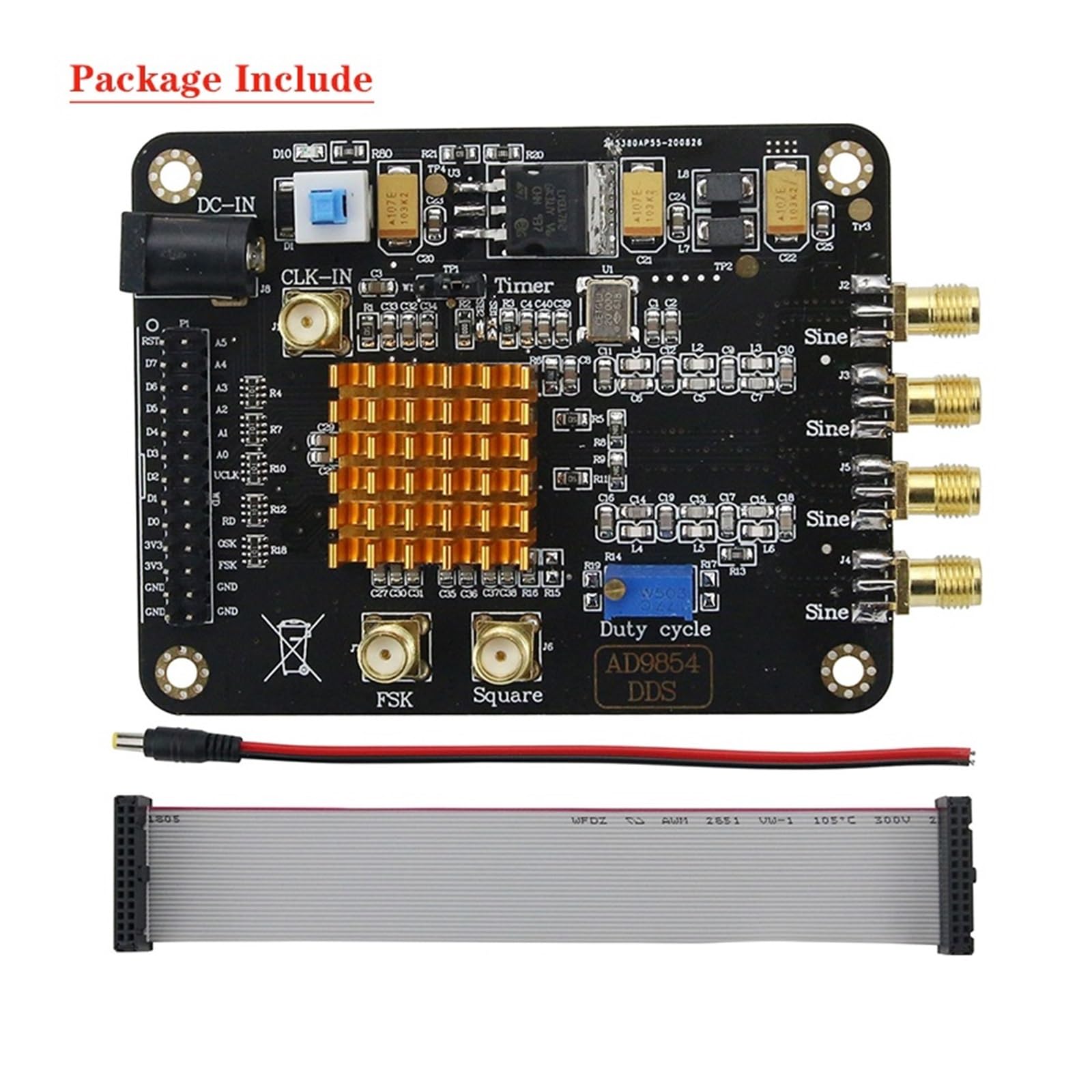 Signalgeneratormodul Hochgeschwindigkeits-DDS-Modul Signalquelle Sinus-/Rechteckwellen-Signalgenerator