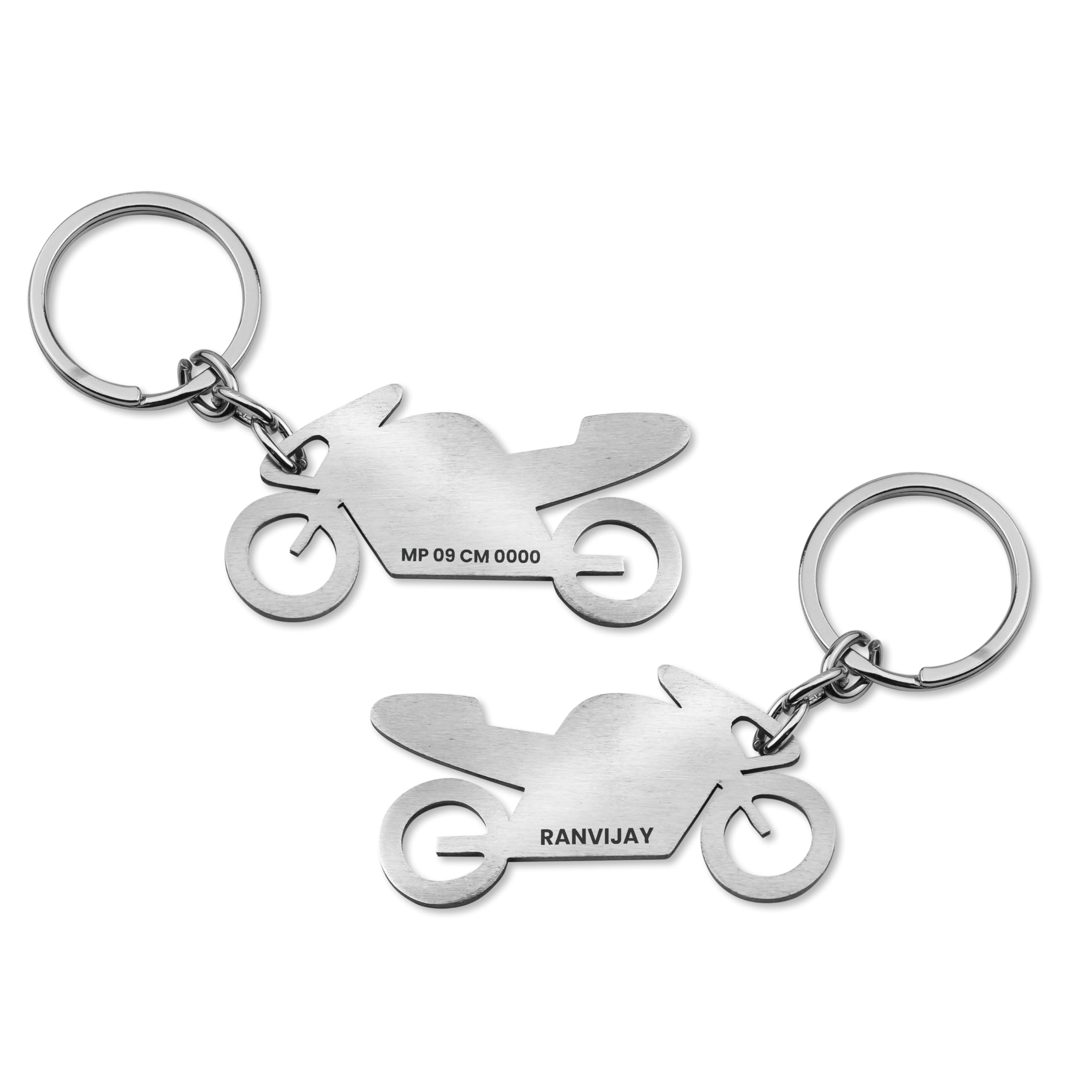 Personalized Stainless Steel Bike & Car Keychain with Name Engraved - Custom Keychain for Men & Women - Unique Gift for Birthdays for Car/Bike Lovers