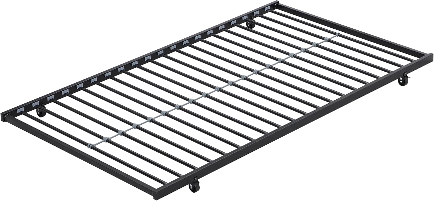 EMKK Bunk Bed Twin Over Twin Metal Bunk Bed with Trundle - Contemporary Space Saver for Kids and Teens,3 in 1 Triple Bunk Bed with Trundle,Bunk Beds Frame,Convertible Bunkbed with Safety Guard Rails