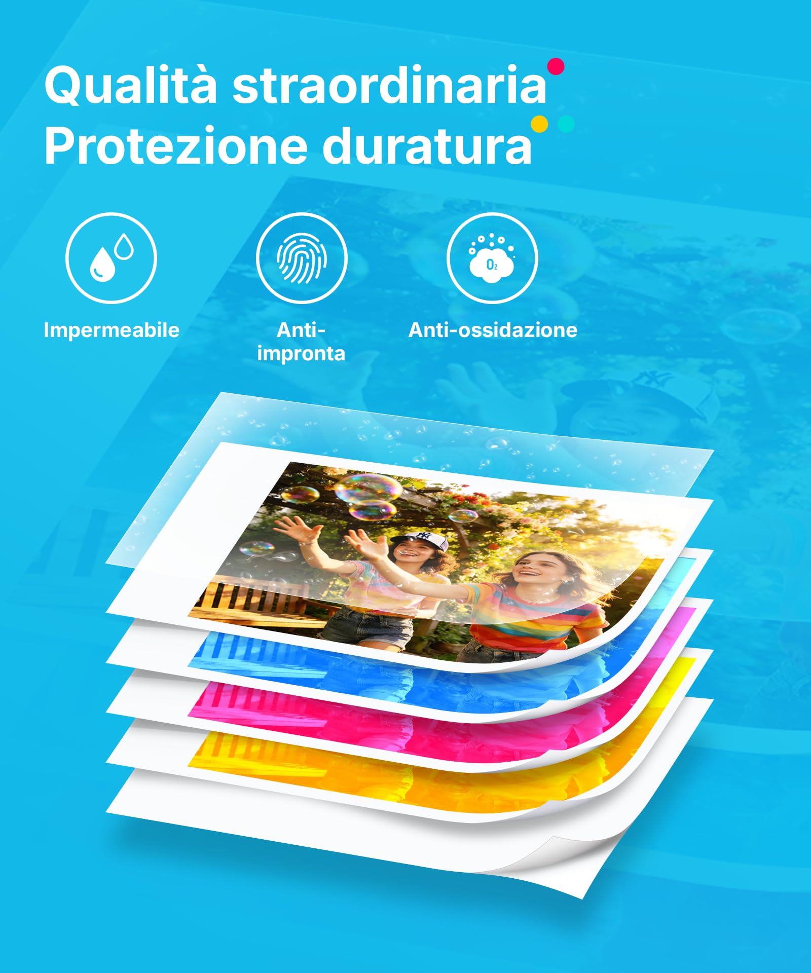 Liene Pearl N200 Pro Stampante Foto Portatile Mini a Sublimazione Termica, Bluetooth, 300 dpi, Include 50 Carta Adesiva (5x7.6 cm) e 5 Nastri, Color Oro