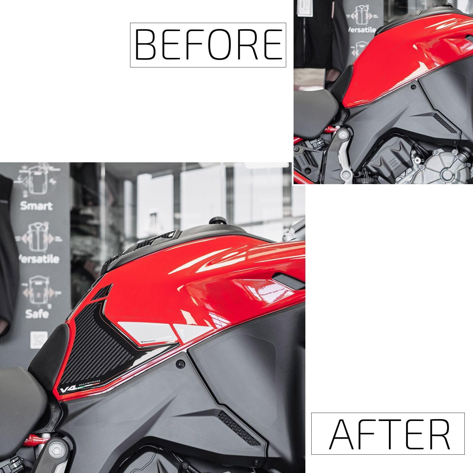 ADESIVI CODINO MOTO 3D RESINATI COMPATIBILE CON DUCATI MULTISTRADA 1260S 2020