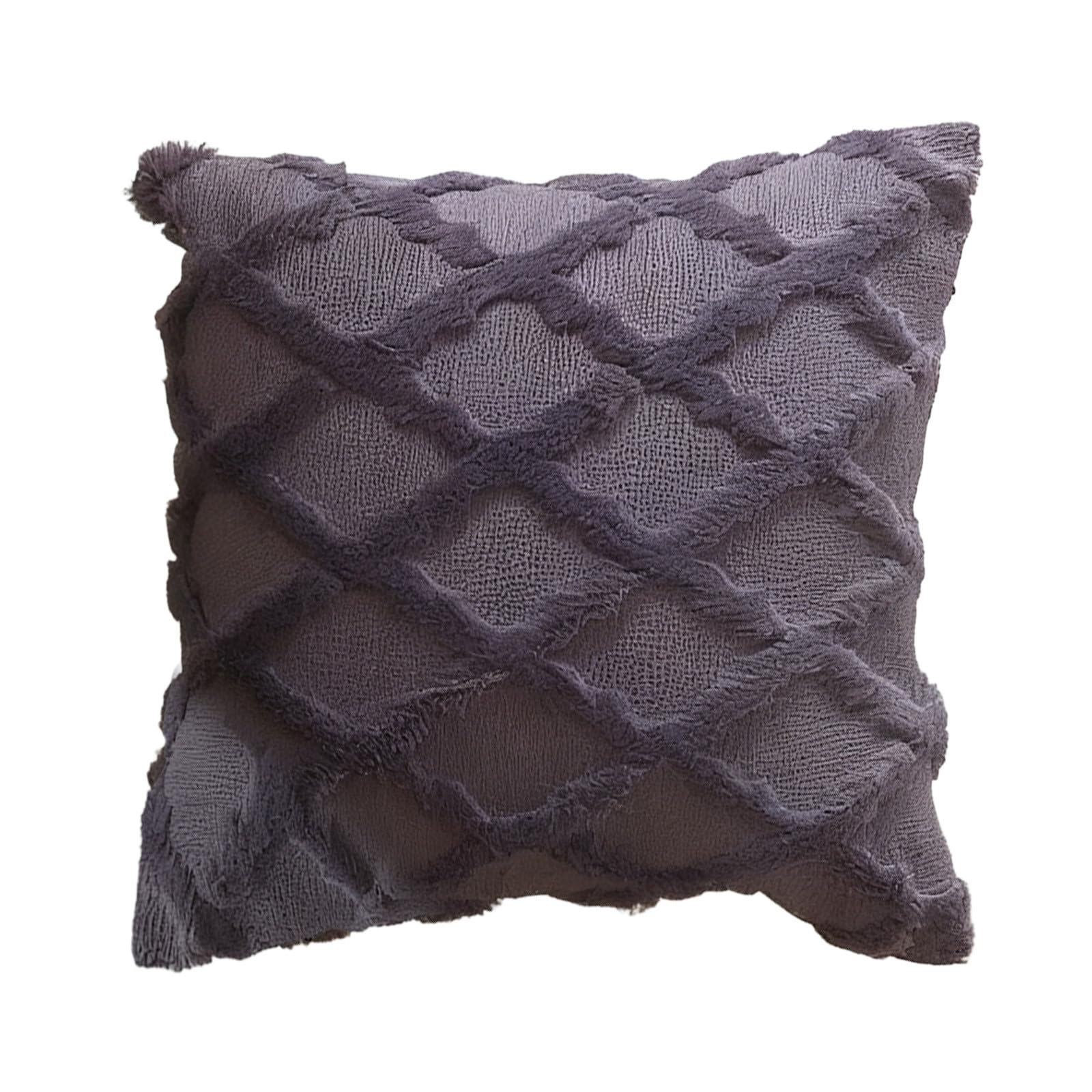 Geometric Striped Pillow Cover with Short Plush Decorative Cushion Case for Living Room Sofa Modern Winter Home Decor
