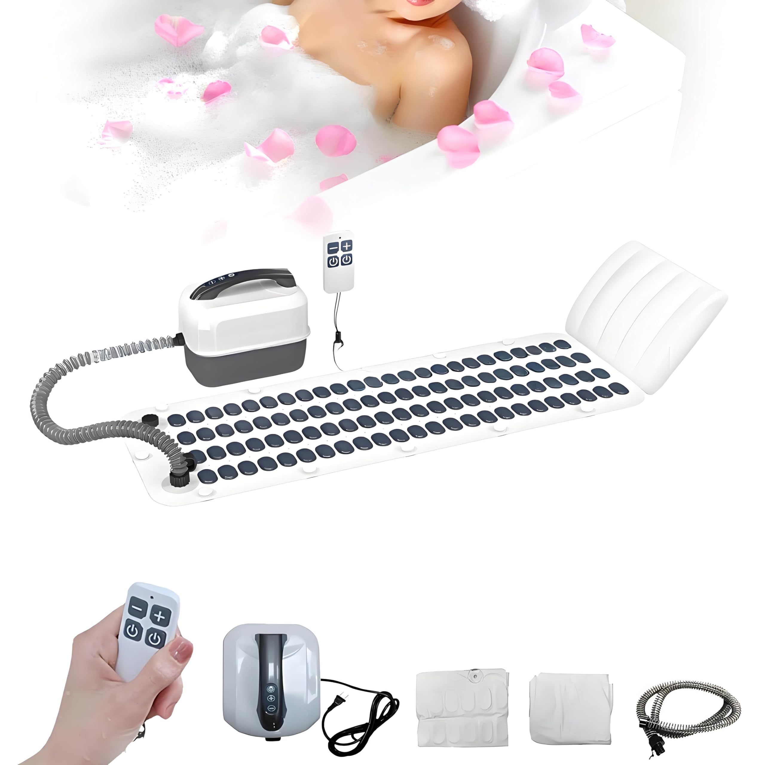 Eiwitany Spa Bubble Bath Massager, Full Body Hydrotherapy Massage Bath Mat, Home Surfing Massage Pad for Muscle Relief