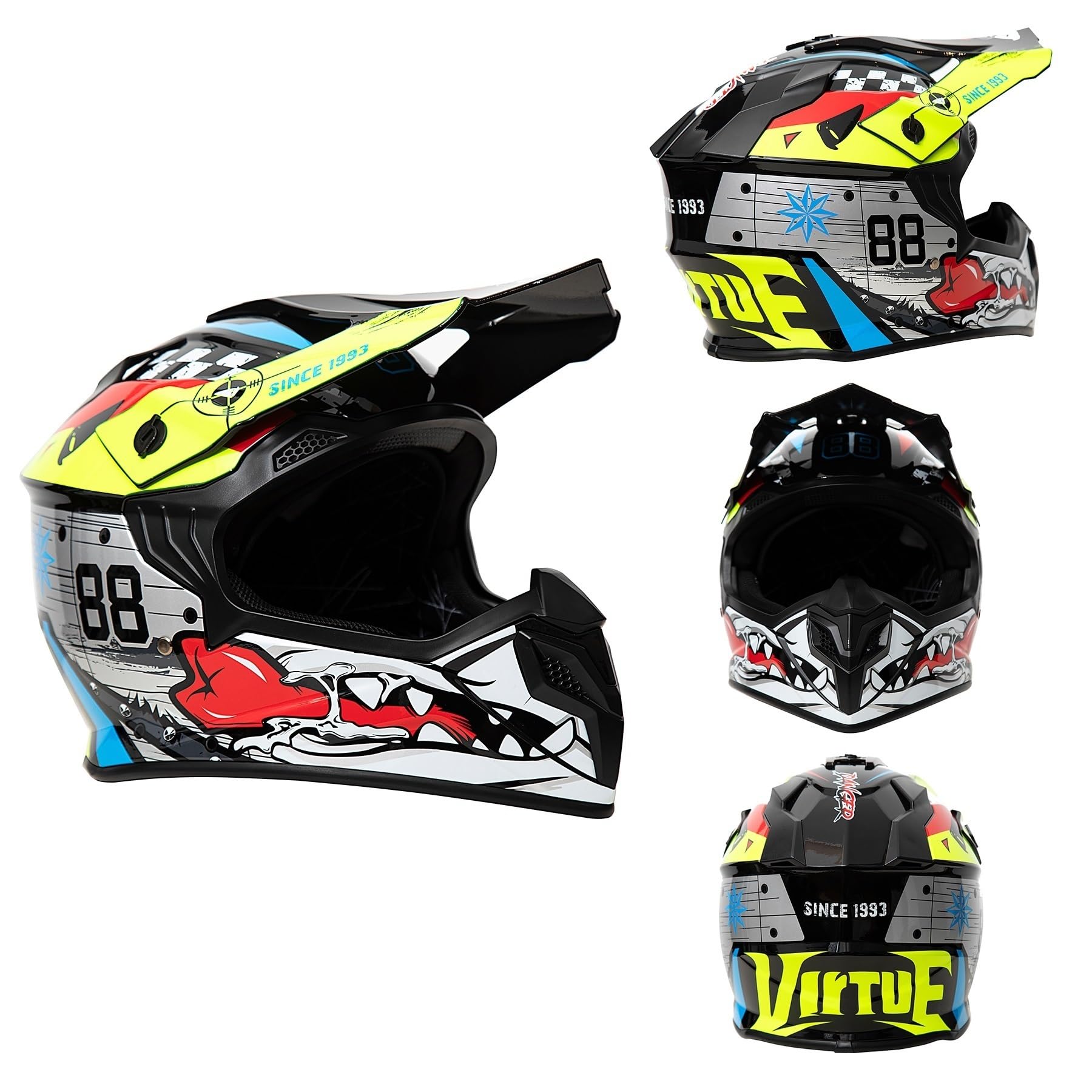 Casco de motocross para niños ECE 22.06, certificado ECE 22.06, casco de moto para jóvenes, casco integral MTB, casco de motocross, scooter, esquí ATV, casco de descenso, casco para quad y motocicleta