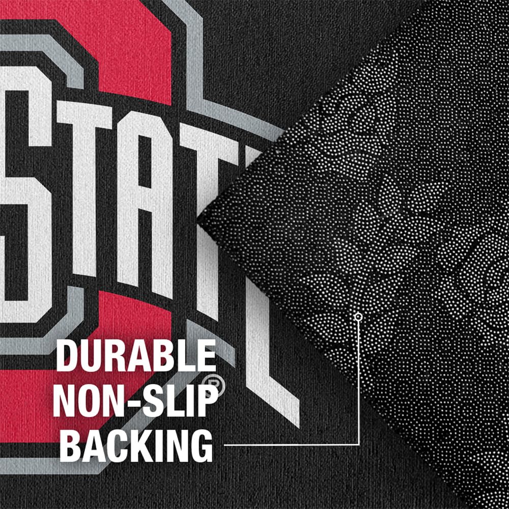 Campus Lab The Ohio State University Anti-Slip Indoor Doormat, 20” x 31.5” Primary Mark, Floor Mat for Inside Entry Way/Back Door Garage Mudroom Home and Office, Low Profile