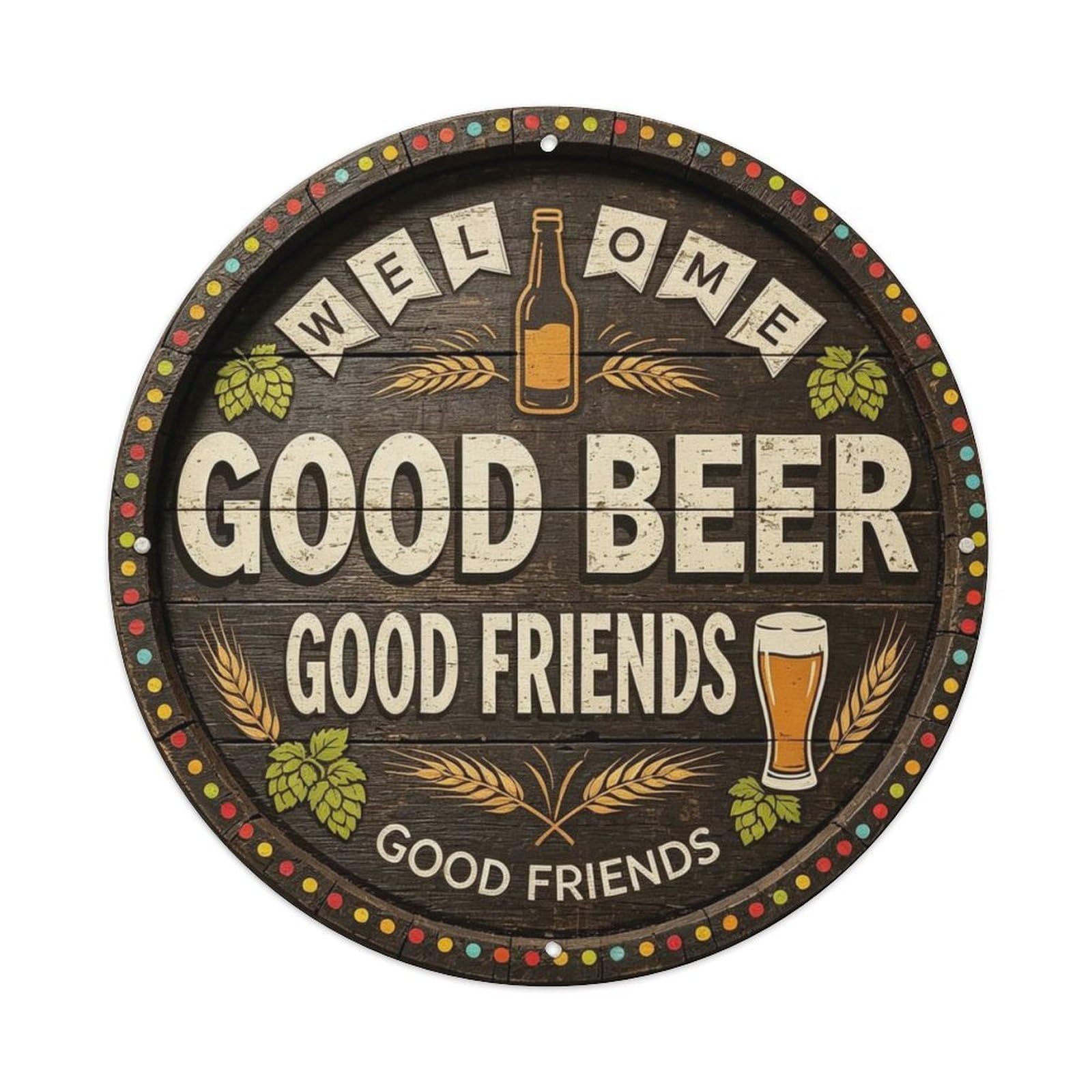 Home Bar Good Beer Good Friends Metal Tin Sign Plaque