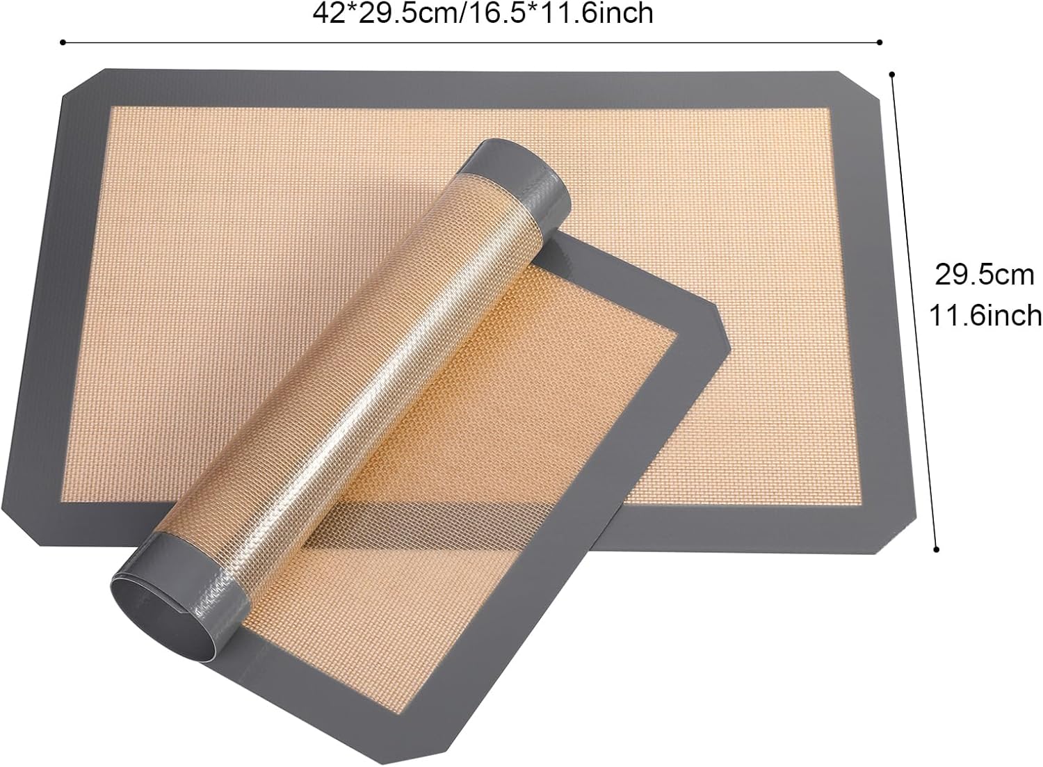 Nosiny Baking Set: 10 Pcs Stainless Steel & Silicone Mat Set, 4 Sheets & 6 Mats, Reusable, Easy Clean, BPA Free