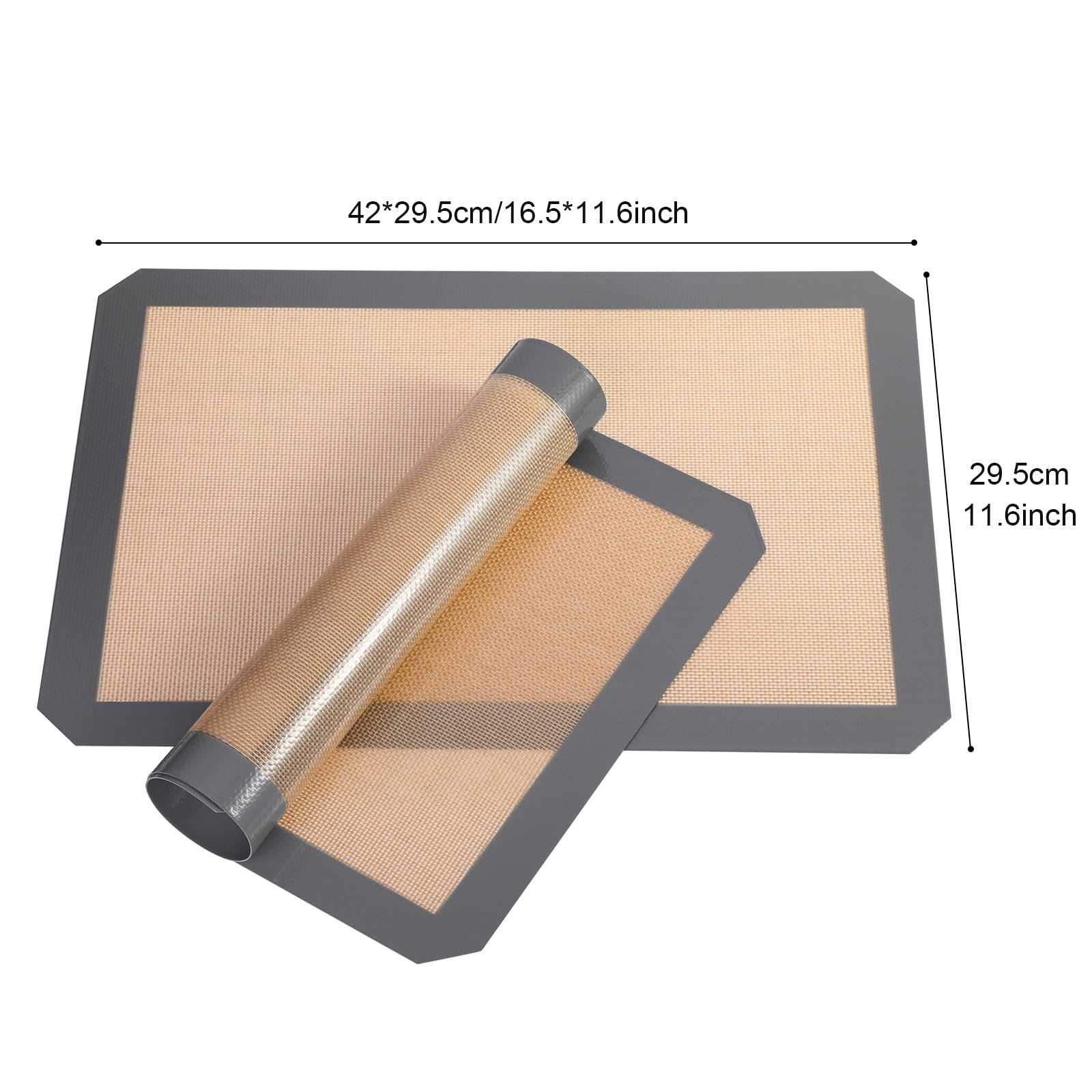 Nosiny 10 Stück Backblech mit Silikonmatte, Set mit 4 Bögen, 6 Matten, wiederverwendbar, Edelstahl, Keksblech, Backform mit Silikon-Backmatte, strapazierfähig, leicht zu reinigen, zum Backen, Braten