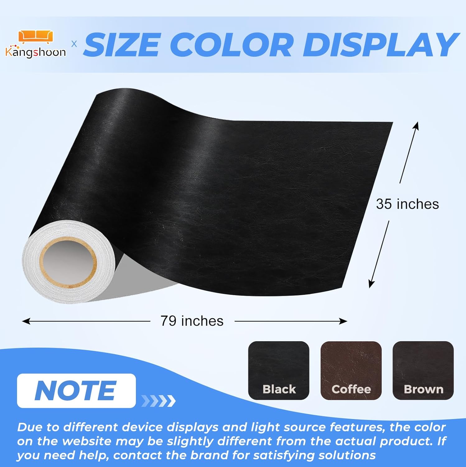 Leather Repair Patches, 35X79 Inch Self-Adhesive Leather Repair Tape, Stretch Vinyl Repair Kit for Couch Furniture Sofas Car Seats (Coffee, 35X79 Inch)