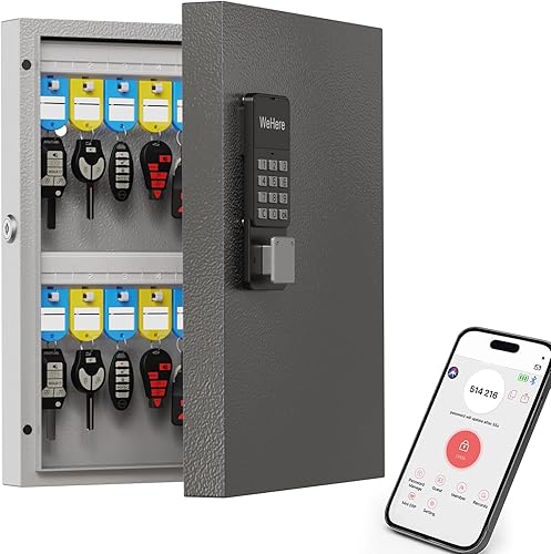 Miniatura 13 de Organizador de gabinete de 32 llaves, caja de seguridad, almacenamiento de seguridad para valets, hoteles, llaves de coche y casa, caja de llaves