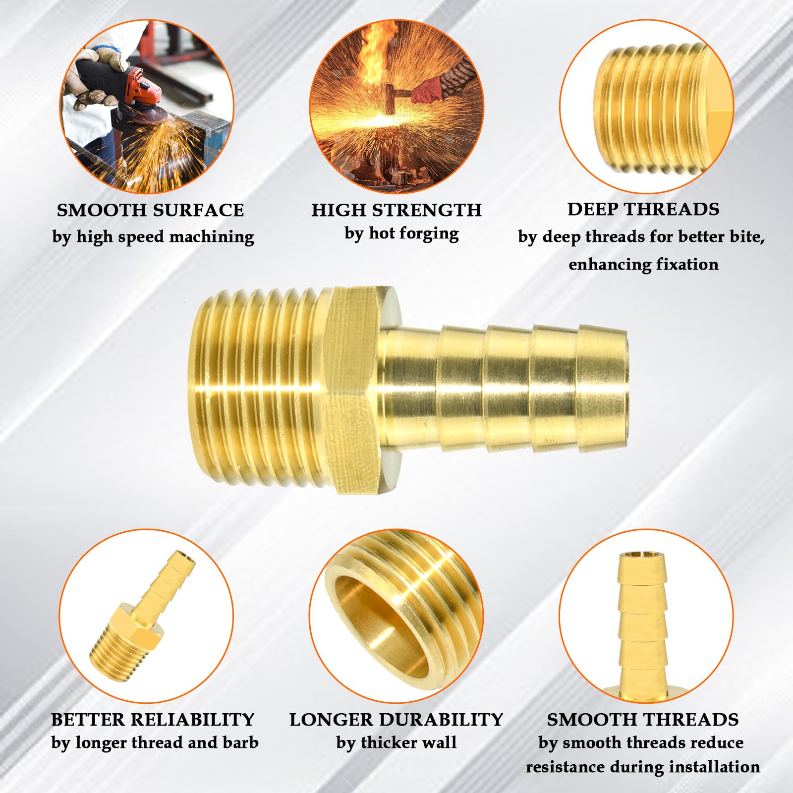 Everbilt 1/2 In. Flare X 1/2 In. MIP Brass Adapter Fitting 801429 - The Home Depot - Foto 9