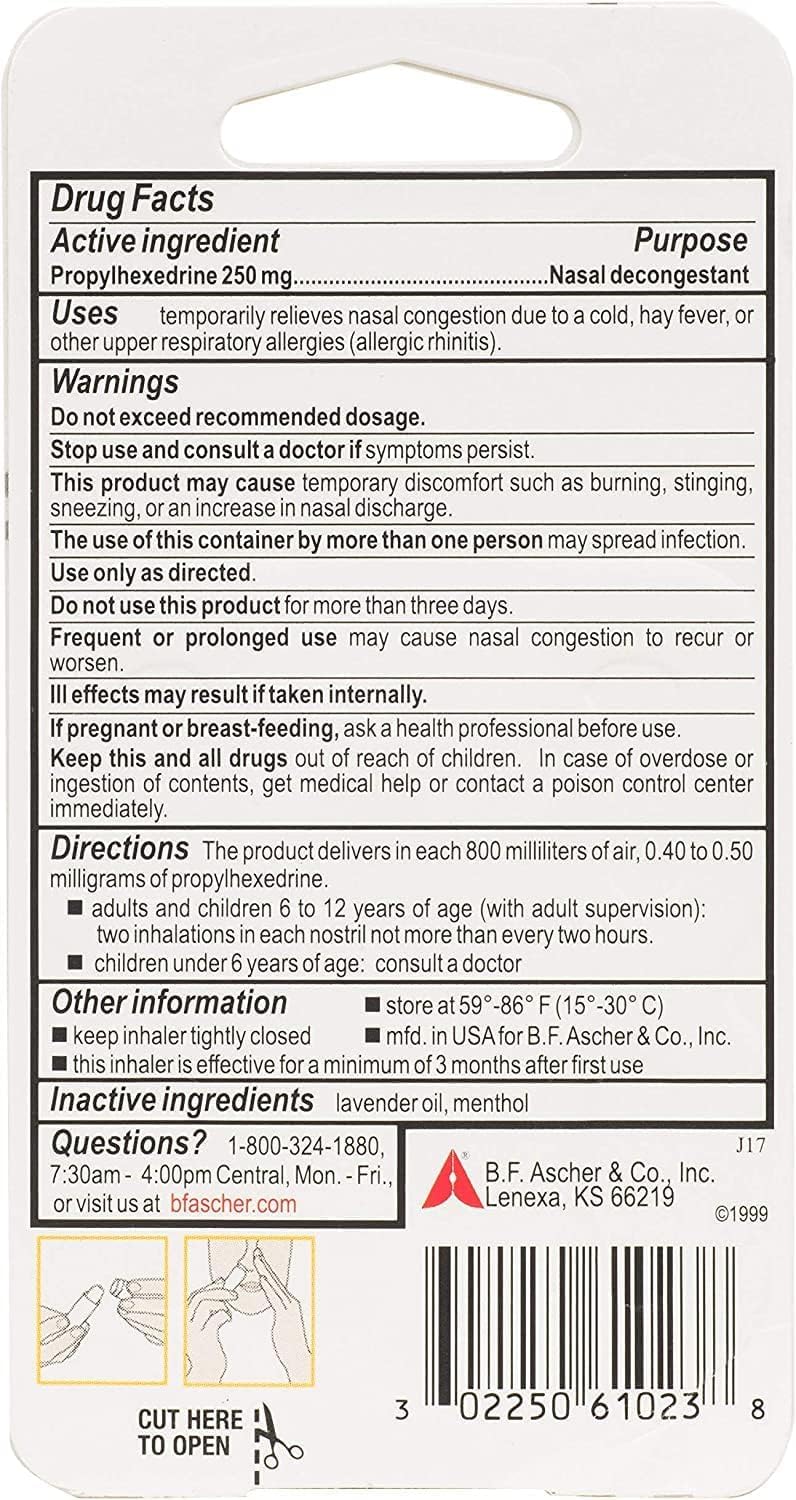 Benzedrex Vapor Inhaler - 1 ct. (Quantity of 5)