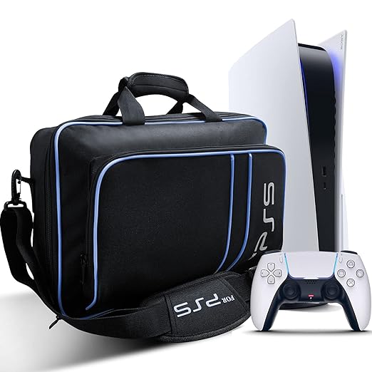 Frusde Carrying Case for PS5, Travel Bag Storage for PS5 Console  Disc/Digital Edition and Controllers, Protective Shoulder Bag for PS5,  Controllers, ...