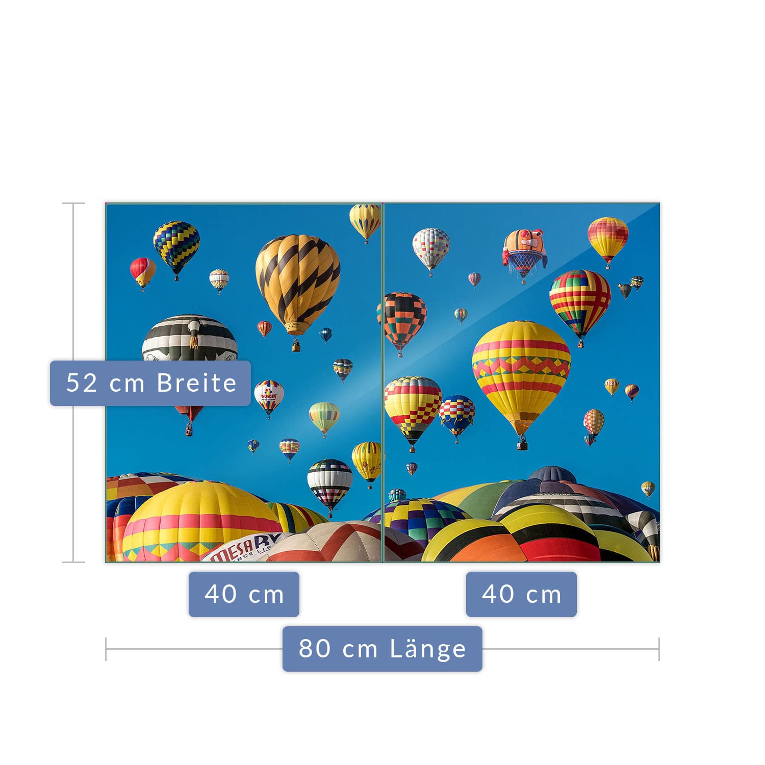 decorwelt Placa para Cubrir la vitrocerámica, 2 Piezas, 2 x 40 x 52 cm, para inducción, Multicolor